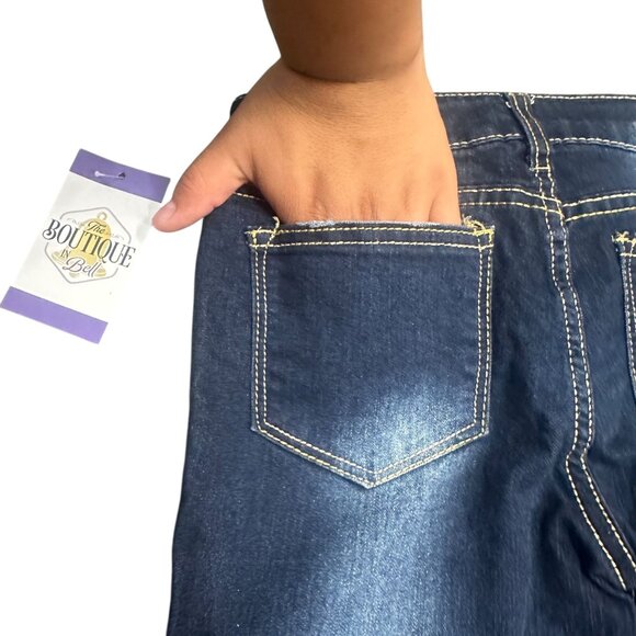 Vigoss Girls 10 The Austin Ankle Skinny Jeans Butterfly Embroidery Raw Hem Denim - Picture 8 of 15